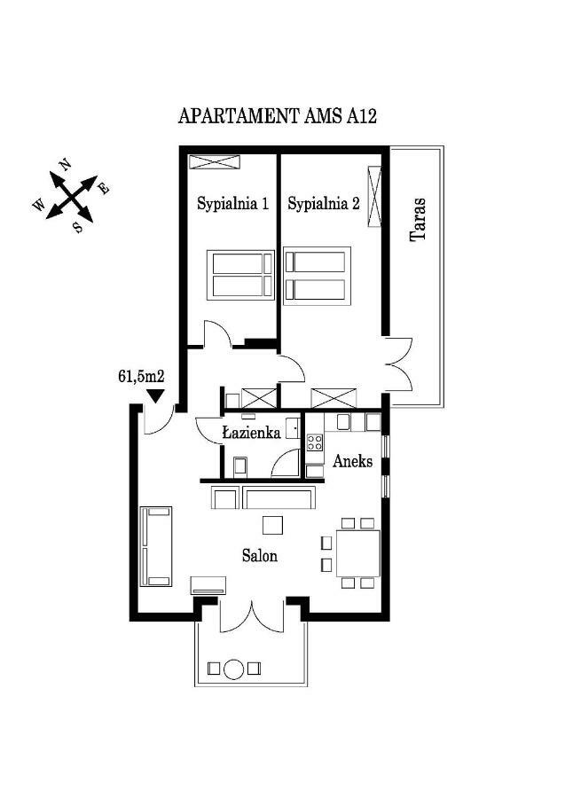 Apartament Ams A12 Apartment Rewal Ngoại thất bức ảnh